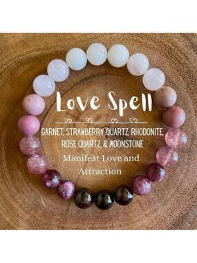 Love Spell Rose Quartz & Garnet Beaded Bracelet
